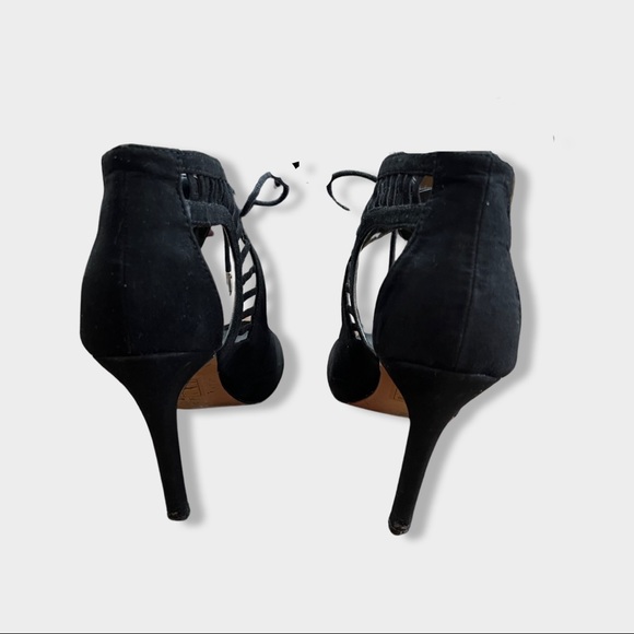 Dolce Vita Lace up Black Suede Heels 8.5 - Picture 6 of 6
